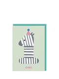 Ohh Deer zebra first birthday card (British brand)