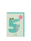 Ohh Deer 5th birthday card with blue envelope - British product