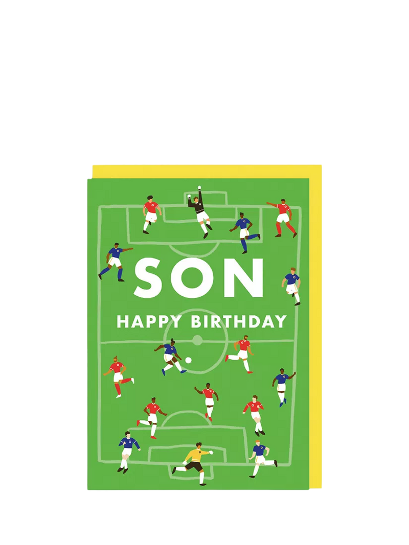 Ohh Deer football birthday card for son, UK version