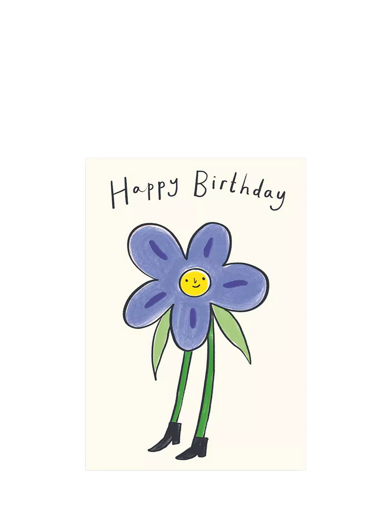 Kitty Kenda flower person birthday card - British product