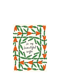 Kitty Kenda hearts and leaves birthday card, imported from the UK