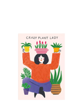 Kitty Kenda greeting card with lady surrounded by plants design (British brand)