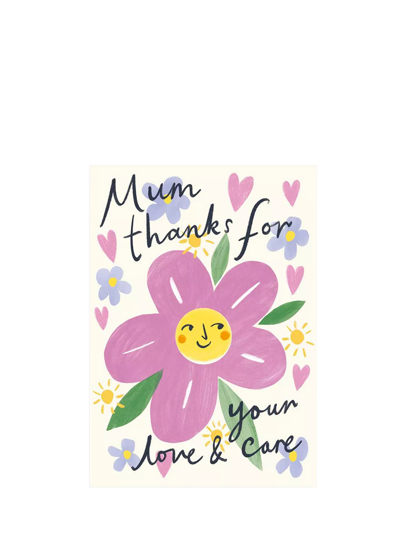 Kitty Kenda mum birthday card with flower design, UK version