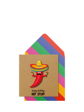 Tache Crafts Hot Stuff Chilli birthday card, imported from the UK