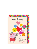 Tache Crafts Peppa Pig with balloons daughter birthday card - British product