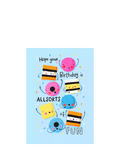 Nicola Watson Allsorts of Fun birthday card, blank inside (British brand)