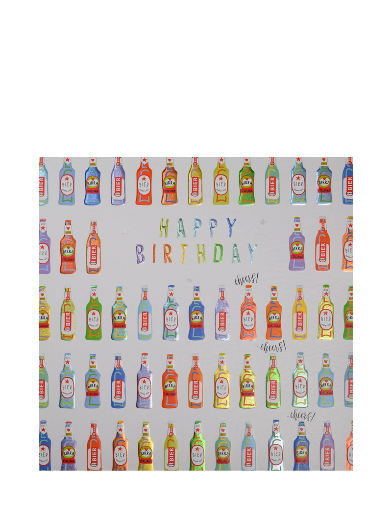 Wendy Jones Blackett beer bottles birthday card (British brand)