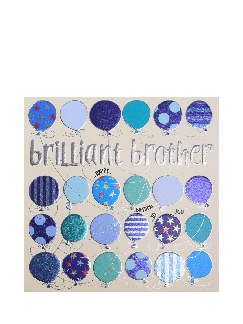 Wendy Jones Blackett birthday card for brother 130x130mm, imported from the UK