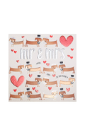 Wendy Jones Blackett wedding card Mr & Mrs Sausage Dogs 130mm, imported from the UK