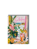 Lola Design Cocktail in Bahamas birthday card with envelope - British product