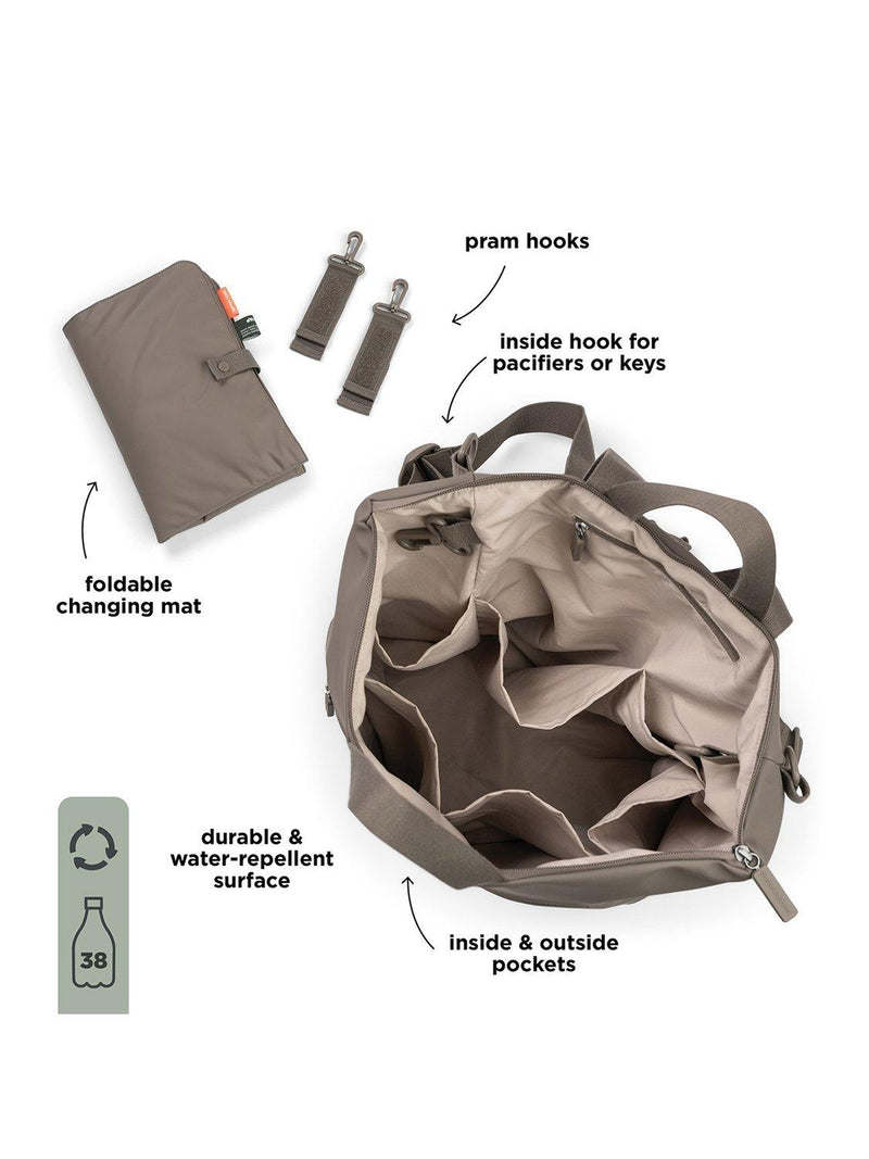 Done by Deer changing backpack Taupe 20L - British product