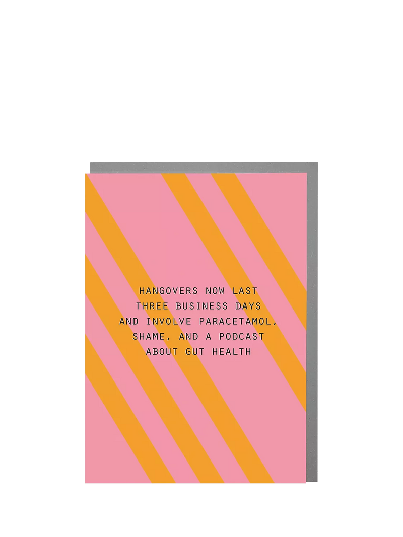 Lola Design hangover birthday card, imported from the UK