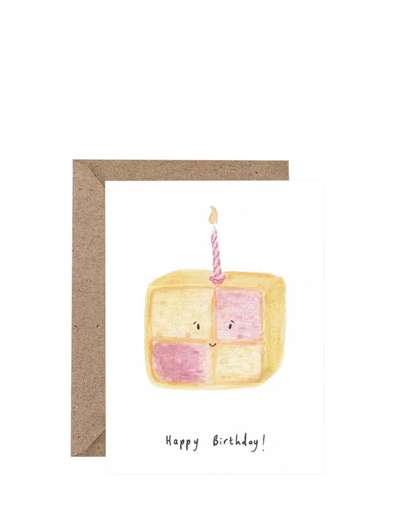 Western Sketch Battenburg birthday card, UK version