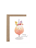 Western Sketch smiling cocktail birthday card - British product