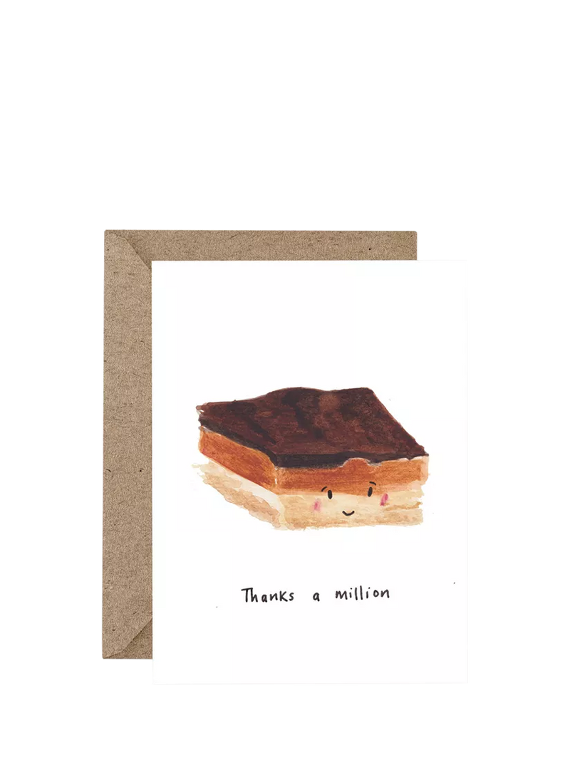 Western Sketch Millionaires Shortbread thank you card (British brand)