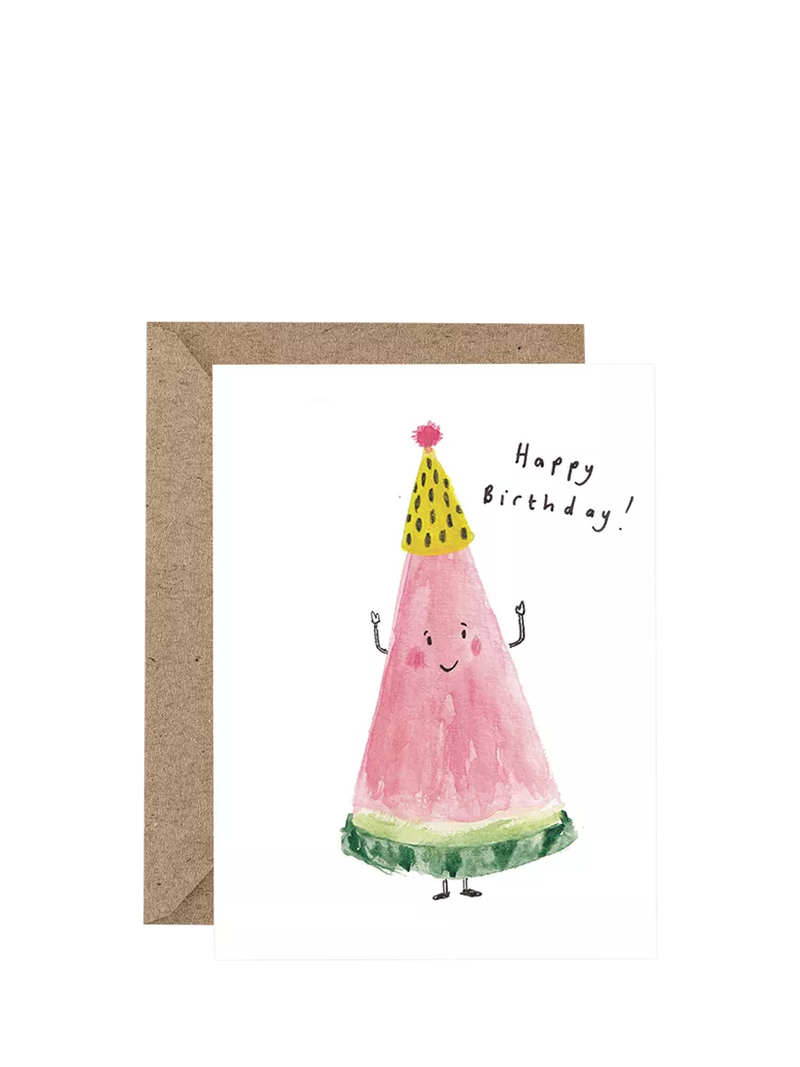 Western Sketch watermelon birthday card 163x117mm - British product