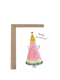 Western Sketch watermelon birthday card 163x117mm - British product