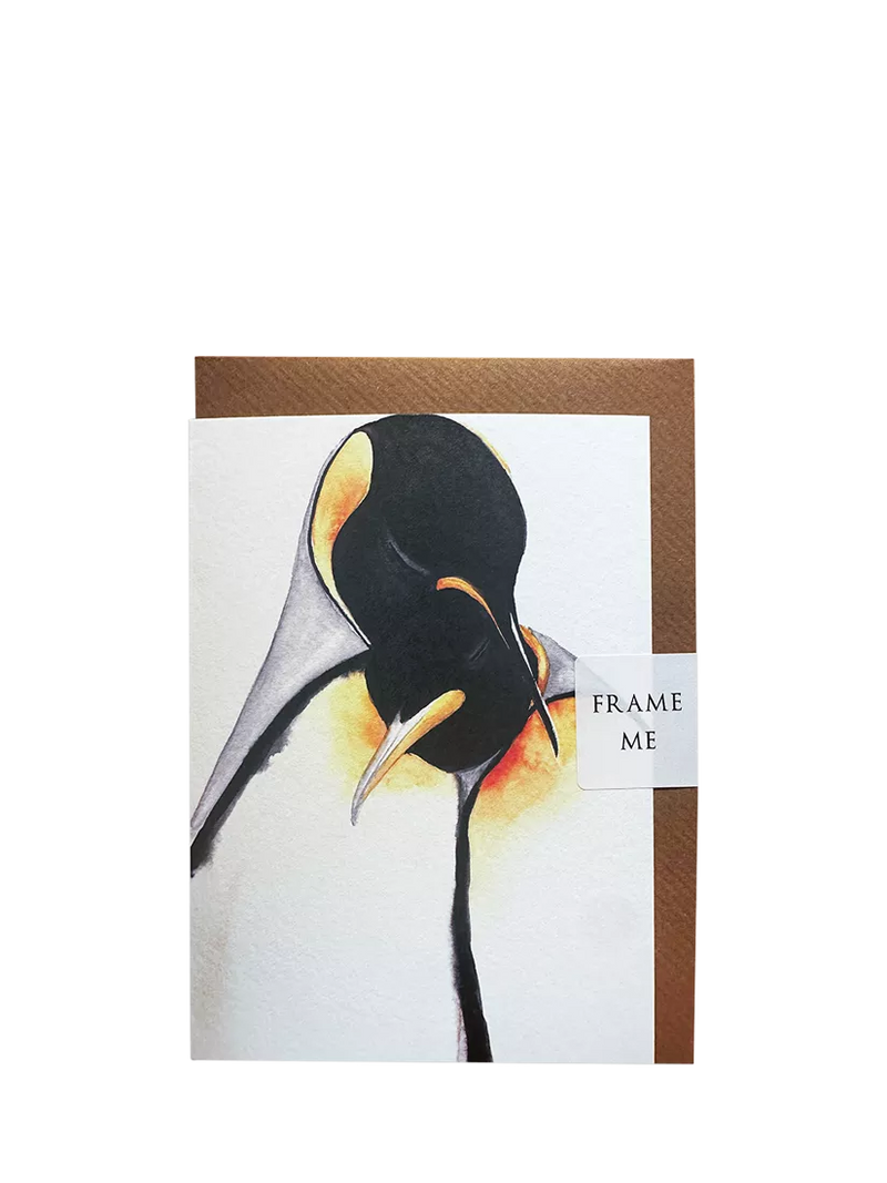 Wild Earth Art Penquin Love blank greeting card, imported from the UK