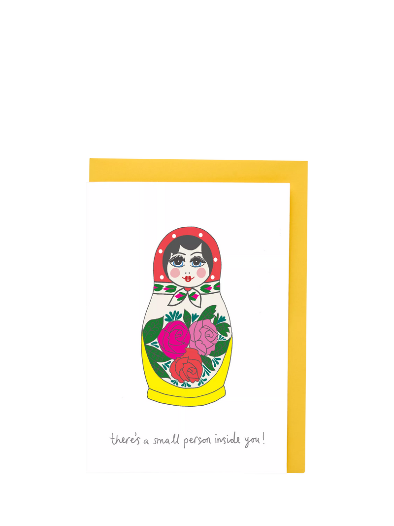 You've Got Pen On Your Face Russian Dolls pregnancy card, imported from the UK