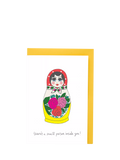 You've Got Pen On Your Face Russian Dolls pregnancy card, imported from the UK
