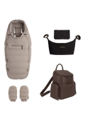 Nuna Winter Stroller Set with Organiser and Essential Bag Accessories, Chestnut