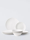 John Lewis 12 piece white porcelain dinnerware set, UK version
