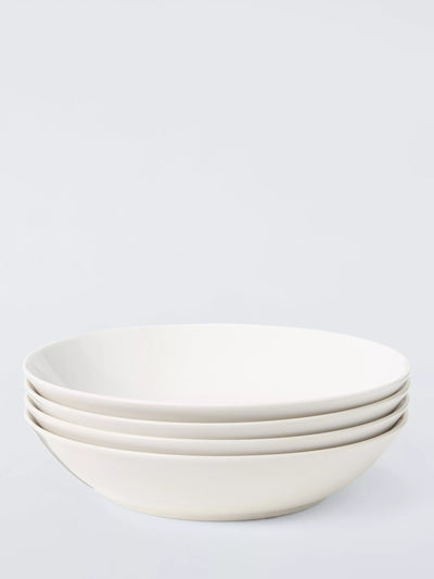 John Lewis John Lewis Eat Porcelain Pasta Bowls, Set of 4, 20.5cm, White- Buy online at McGrocer