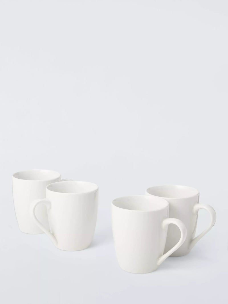 John Lewis white porcelain mugs set of 4 355ml, UK version