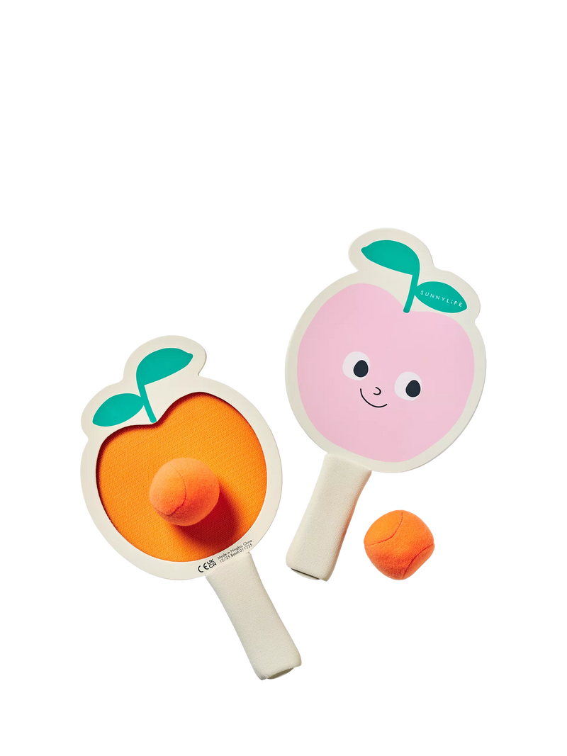 Sunnylife Poppy the Peach riptape beach bats set of 2, imported from the UK