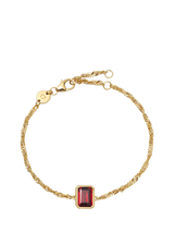 John Lewis Daisy London January Garnet Birthstone Bracelet Gold Plated Sterling Silver- Buy online at McGrocer
