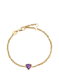 Daisy London gold plated amethyst birthstone bracelet (British brand)