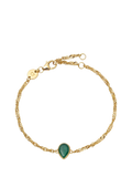 Daisy London birthstone bracelet May emerald 925 sterling silver gold plated (British brand)