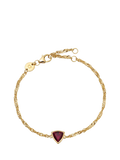 Daisy London ruby bracelet gold plated silver, imported from the UK