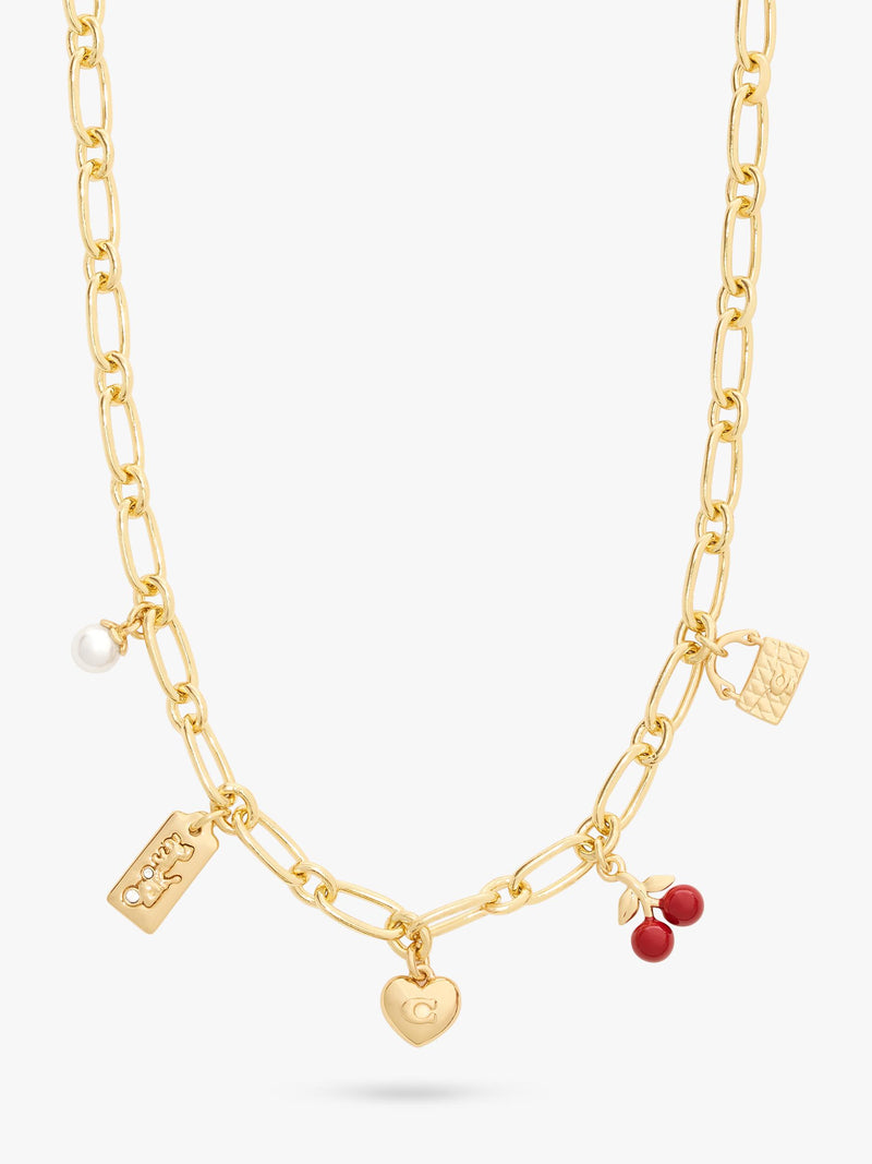 Coach red charm necklace (British brand)