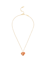 John Lewis Coach Floral Heart Necklace Brown- Buy online at McGrocer