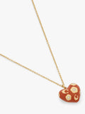 Coach gold toned floral heart necklace brown pendant - British product