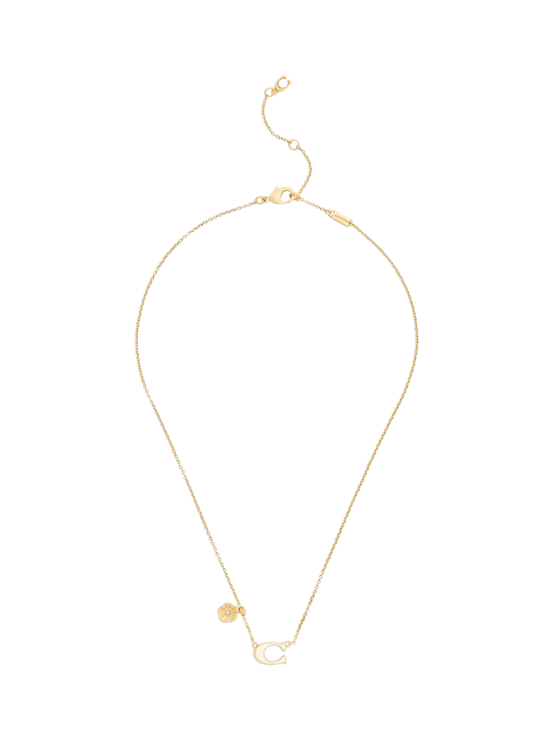 Coach sculpted C chain necklace in chalk and gold tone (British brand)
