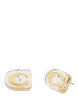 John Lewis Coach Signature Sculpted C Stud Earrings Gold- Buy online at McGrocer