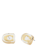 Coach gold stud earrings sculpted C lucite, UK version