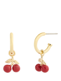 Coach cherry huggie earrings red charm gold toned (British brand)