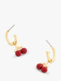 Coach cherry huggie earrings red charm gold toned (British brand)