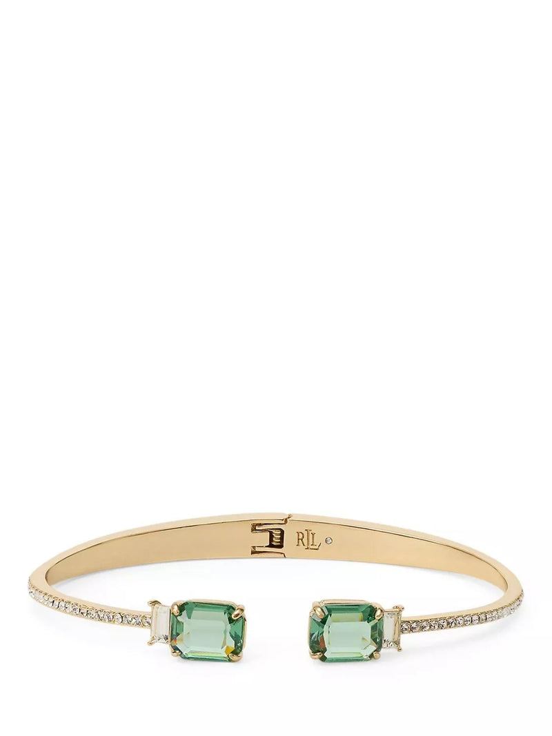 Ralph Lauren erinite stone cuff bracelet gold green, UK version
