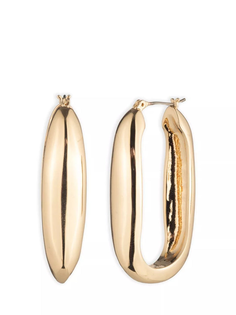 Lauren Ralph Lauren gold puffy link hoop earrings, UK version