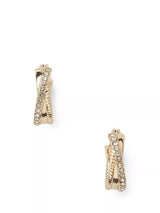 John Lewis Lauren Ralph Lauren Pavé Hoop Earrings, Gold/Clear- Buy online at McGrocer