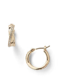 Lauren Ralph Lauren gold and clear pavé hoop earrings - British product
