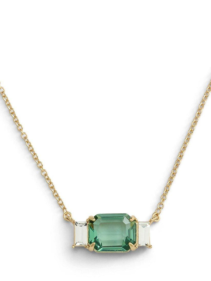 Lauren Ralph Lauren green glass pendant necklace with gold tone (British brand)