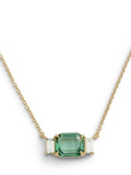 Lauren Ralph Lauren green glass pendant necklace with gold tone (British brand)