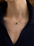 Lauren Ralph Lauren green glass pendant necklace with gold tone (British brand)