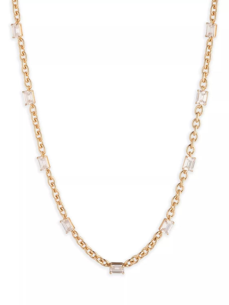 Lauren Ralph Lauren crystal chain necklace gold clear 40.64cm (British brand)