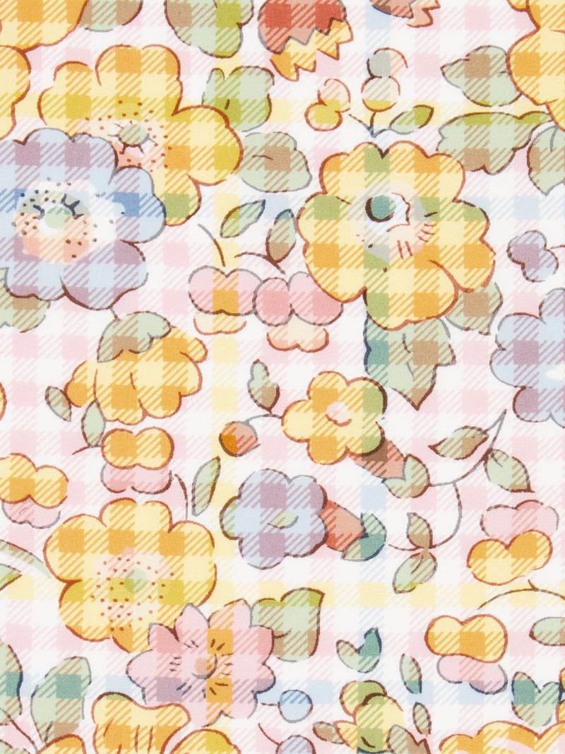 Liberty Tana Lawn Betsy Check fabric yellow, imported from the UK
